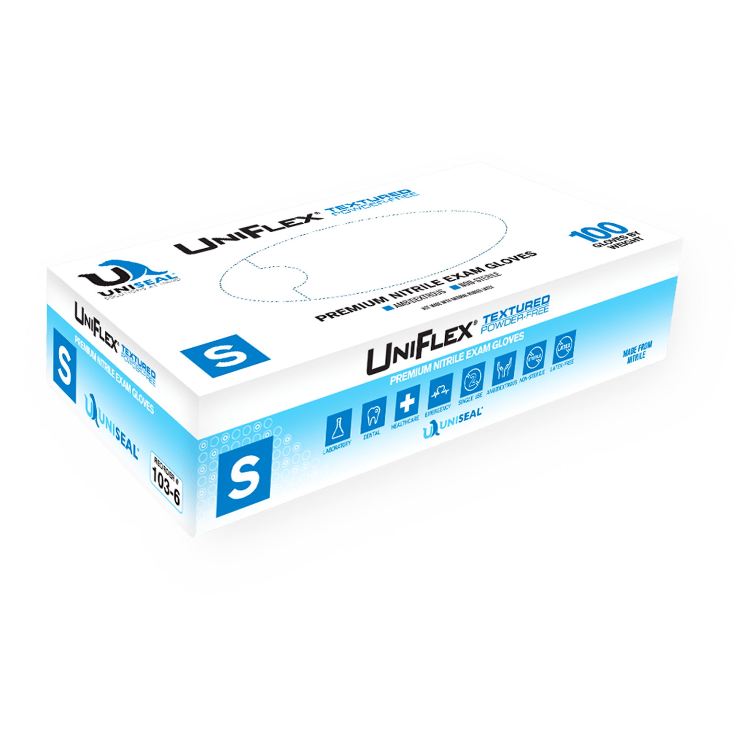 UniFlex ® Powder Free Textured Nitrile Exam Gloves Uniseal Gloves